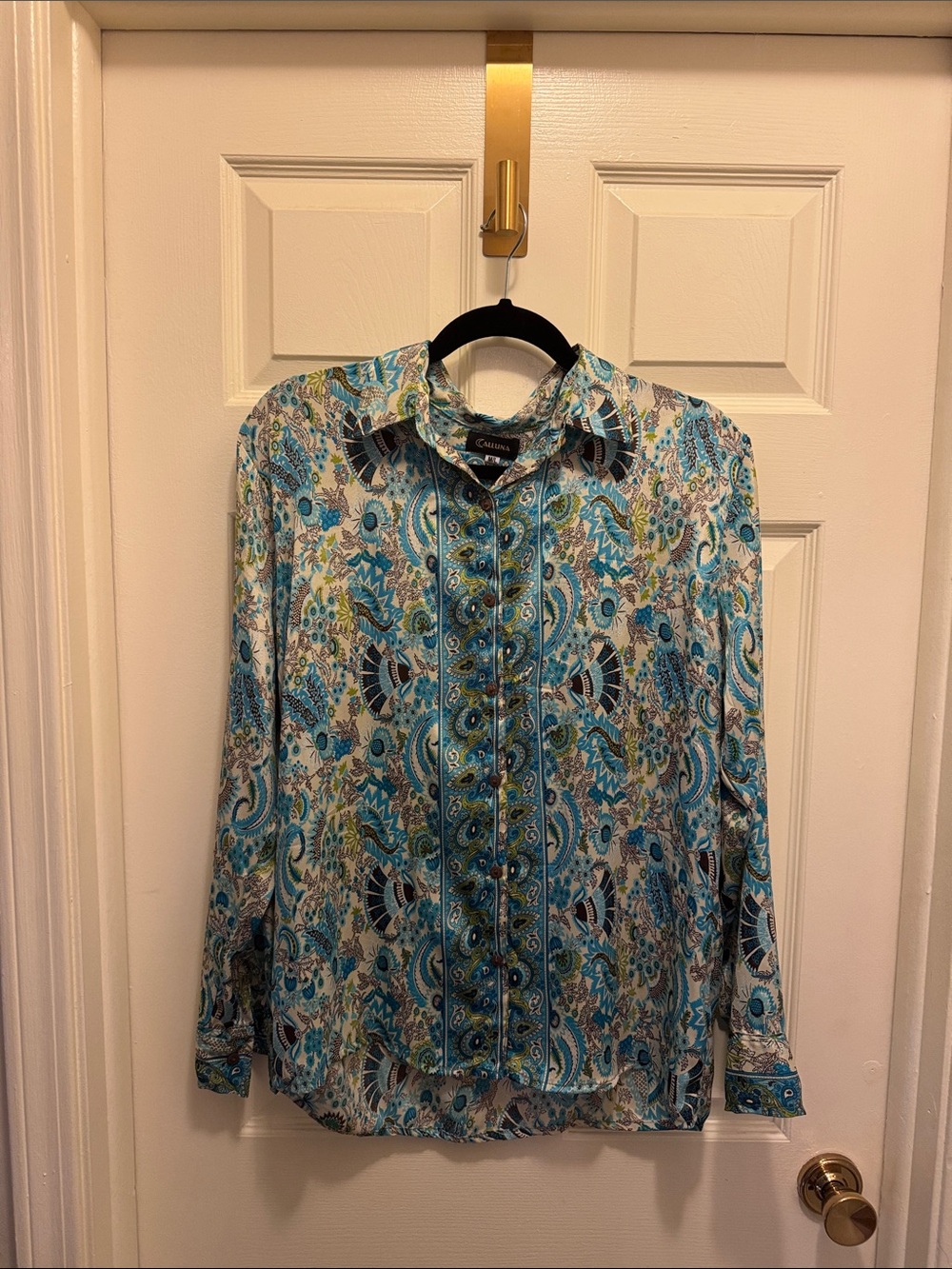 Blue Paisley CALLUNA Long-Sleeve Women’s Blouse